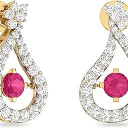 Yellow Gold and Solitaire Stud Earrings for Women-image-82