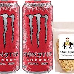 Monster Energy Drink Ultra Red Can (Imported), 500ml - Pack of 2 + Food Library Roasted Salted Peanuts, 200g-11