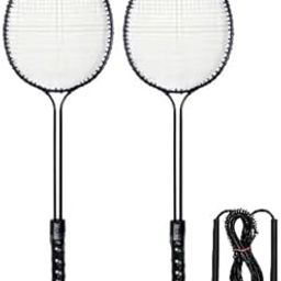 Badminton Racket Set with Jump Rope, 24 Inch, 2-Pack, Black-image-25