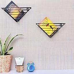 Indian Decor. 5610 Multipurpose Book Rack/Wall Mounted Book Shelf/Magazine Rack/Wall Decor/Wall Mounted Shelf - (Set of 2) - Black-image-90