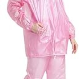 Waterproof Rain Coat for Women with Pants Polyester Waterproof Rain Coat Women Rain Coat, Rain Coat for Men Waterproof, Women's Rainwear (Universal, Pink)-49