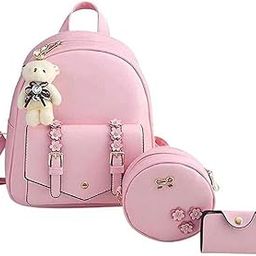 Backpack for Womens,Girls,Kids,Female. Pu Leatherette Fabric Travelling Outdoor, Picnic,School, College Office Work Casual Daily use|Pink,5Ltrs(BA,Combo pink backpack 3p90)-image-99