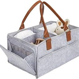 KHUSHAL Classic Baby Diaper Caddy With Handle Nursery Storage Bin Basket Changing Wipes Bag Foldable & Portable Used For Outdoor, Car Travel Best Gift For Baby Shower Baby & Girls Pack Of 1-image-92