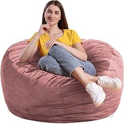 Bean Bag Chairs, Memory Foam Bean Bag Chair for Adults/Teens/Kids, Dutch Velvet Lazy Sofa Furniture with Removable High-Rebound Memory Foam for Living Room Bedroom College Dorm-image-40