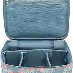 AAGNA Travel Makeup Cosmetic Bag Makeup Storage Toiletry Bags for Women, Makeup Bag Organizer with Dividers, Large Travel Makeup Organizer for Girls Make Up Bag Brush Bags-image-84