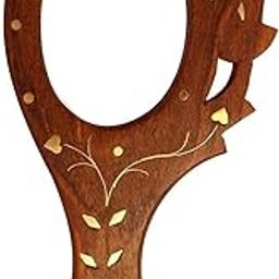 Webbee Craft Sheesham Wooden Small Hand Mirror Makeup Mirror Brown-picture-36