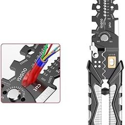 Wire Stripper and Cutter Pliers Tools For Electrician 25-in-1 Multifunctional Wire Stripping Cutting, and Crimping with Splitting and Winding & More Precision Stainless Steel Hand Tool Pliers Wrench-16