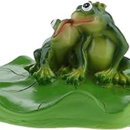 HEAVENGLOW Artificial Lotus Leaf Frog Water Floating Ornament Pond Decoration Kissing-image-35