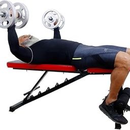 IBS 3 IN 1 Adjustable Incline, Decline, and Flat Bench- Weight Strength Training, Sit Up Abs Fitness Bench for Full Body Workout Home Gym, Black & Red, 150 kg Limit-picture-10