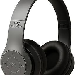 Wireless Bluetooth Headphones | P47 Extra Bass Over-Ear Headset with Mic for Gym, Running, Travel, Music & Gaming | Bluetooth 5.0, FM, SD Card, AUX-image-108