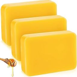 HUNCHA Yellow Pure Beeswax Block, Organic Natural Food Grade Wax, Triple Filtered, for DIY Beewax Making Candles, Skin Care Moisturizer, Lip Balm, Creams, Soap, Lotion, 50gm-25