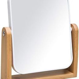 YEAKE Vanity Makeup Mirror with Natural Bamboo Stand,8 Inch 1X/3X Magnification Double Sided 360 Degree Swivel Magnifying Mirror,Portable Table Desk Countertop Mirror Bathroom Shaving Make Up Mirror-20