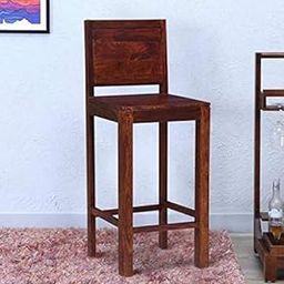 Genuine D?cor Solid Wood Bar Stool | Kitchen Counter Stool | Haigh Bar Stool Cahir | Kitchen Counter High Stool (Honey)-image-11