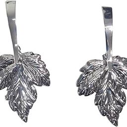 Jewellery Silver Leaf Shimmering Earrings | Dangler Earrings | Nature Inspired Jewellery | Shiny Metallic Finish Earrings For Women and Girls-image-5