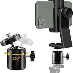 OAHU Cell Phone Tripod Mount Adapter with Tripod Ball Head 360° Rotatable for Universal Smartphone Samsung Galaxy iPhone Holder for Tripod Selfie Stick Monopod Etc-14