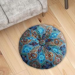 The Style SutraFloor Cushion Round Comfortable Futon Cushion Bohemian Decorative Tatami Pad Blue | Yard, Garden & Outdoor Living | Cushions & Pads-image-31