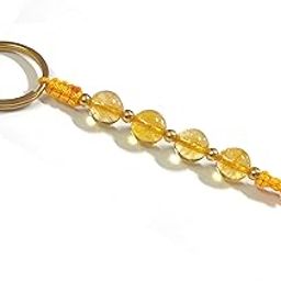 Natural Citrine Prosperity Crystals Key Chain Key Ring-image-99
