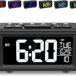 KeeKit Alarm Clock Radios, Digital Dual Alarm with Brightness Dimmer, USB Port, Radio Desk Clock with Snooze, Large LED Display, Bedside Digital FM Radio for Bedroom, Office-image-25