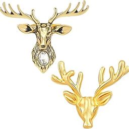 Combo of Deer-Face Shaped Wedding Brooch/Lapel Pin for Men (CO1105654G)-15
