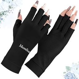 MelodySusie Premium UV Gloves for Nails,Professional UPF 80+ UV Protection Gloves for Manicures, Cool Feeling Fabric, Nail Art Skin Care Fingerless Anti UV Glove Protect Hands from UV Harm-image-9