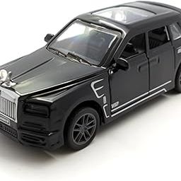 The Flyers Bay 1:32 Scale DieCast Metal Pull-Back Action Openable Doors Lights and Music Rolls-Royce Cullinan Premium Car Toy for Kids Realistic Miniature Model Gift 2+yrs Girls Boys (Black)-image-88