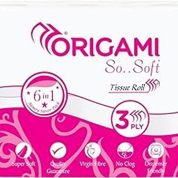 Origami 3 Ply Toilet Tissue Paper Roll - Pack of 6 (160 Pulls Per Roll, 960 Sheets)-27