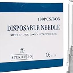 100Pack 27Ga 1 inch Needle, Lab Accessories, Individually Packaged-24