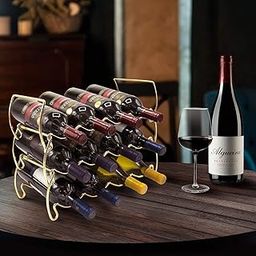 3-Tier Stackable Wine Rack - Classic Style Wine Racks for Bottles - Perfect for Bar, Wine Cellar, Basement, Cabinet, Pantry, etc - Hold 12 Bottles (Gold)-image-39
