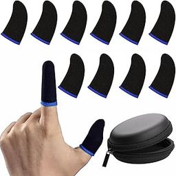Humble Thumb & Finger Sleeve for Mobile Game with Super Conductive Fiber Fabric, Anti-Sweat & Breathable for PUBG, Garena Free Fire, Rules of Survival, Knives Out, COD Mobile(5 Pairs with Black Pouch)-picture-10