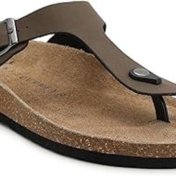 Nivera 2.0 Men's Cork Footbed Thong Sandal,Slip On Entry,(Size 41-46) BlackPU, Casual Lounging Slipper, EVA Sole, Flat Heel,Nivera 2.0 - Black (41)-picture-13