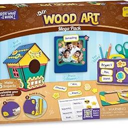 Imagimake DIY Wood Art | Painting & Colouring Kit | Birthday Gift for Kids Age 5,6,7,8 | Toys for 6 Year Old boy & Girl (3. Mega Pack)-image-31