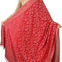 Womens Kaani Shawl, Faux Wool, Woven Jacquard Design with Woven Kashmiri Paisleys, Soft and Warm Faux Wool (Taupe)-image-72