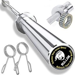 BULLAR olympic barbell 7 feet 20kg, barbell rod, olympic rod for powerlifting, olympic bar for weight lifting, with spring or clamps locks (7 feet with spring lock)-image-83
