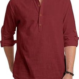 Men's Cotton Polyester Blend Solid Short Kurta with Mandarin Collar Full Sleeve Button Closure Curved Hem Regular Fit | Kurta for Men Stylish-image-19