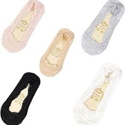 5 pairs No Show Socks, Ladies Summer Thin Sock Silicone Antiskid Ice Silk Socks, Seamless Invisible Women Boat Socks,Multicolour_Free Size-picture-29