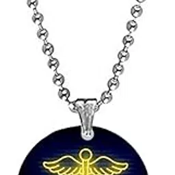 afh Caduceus Medical Sign Yellow Acrylic Pendant with Bead Chain | Medical Symbol Necklace-picture-29