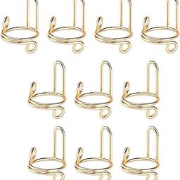ATORSE® 10 Pieces Fingernail Rings Removable Nail Art Decoration Halal Nail Rings Set Gold-18