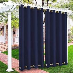 GREEN DECOR - Polyester Waterproof & Sun Blockage Curtains with Top & Bottom SS Eyelet Ideal Used for Outdoor Balcony & Indoor (Color-NavyBlue,Size-4.5X8.5 Feet)(Pack of 2Pcs)-image-50
