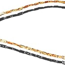 Gold Chain, 22 Inch Golden Ultra Luxury Looking Feeling Real Solid 18K Gold Plated Curb Fake Neck Chain For Party Dancing For Unisex Adult, With The Box-image-26