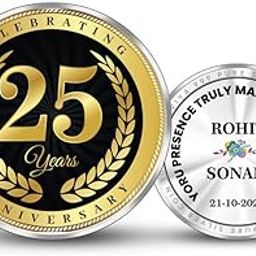 BIS Hallmarked Personalized 25th Anniversary Gift - 999 Pure Silver Coin (10g, 20g, 50g, 100g) Round - Memorable Gift for Wife - Husband - Family - Friend - With Certificate-image-30