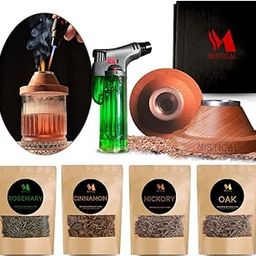 Mistical Cocktail Smoker Kit With Torch - Smoker Top For Cocktail & Whisky | Oak & Hickory Wood Chips | Rosemary & Cinnamon Herbs | Smoke Infuser | Ideal Gift For Any Occasion-82