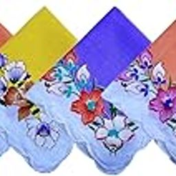 Women'S Floral Multicolor 100% Pure Cotton Handkerchief | Hanky For Women | Pack of 6-image-125