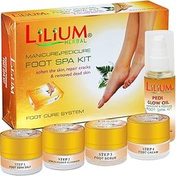 Lilium Manicure Pedicure Foot Spa Kit 450g | Foot Care | Dead Skin Removal | Cracked Heel Repair | Soft & Smooth Feet | 4-Step Pedicure Kit-image-58