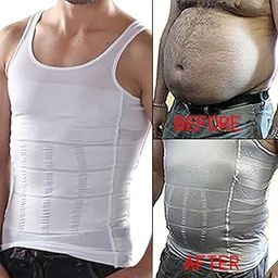 Men Nylon Size S Body Shaper Weight Loss Slim & Lift Slimming Shirt Waist Belt White 1 Pieces – 07-image-74