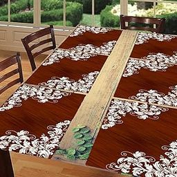 Placemats for Dining Table Vinyl Heat Resistant Wipeable Placemat Non-Slip Washable PVC Kitchen Place Mats Set of 6 -re0109-19