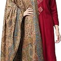 Womens Pure Wool Kaani Weave Shawl, With Woolmark Certificate, Natural Beige-image-71