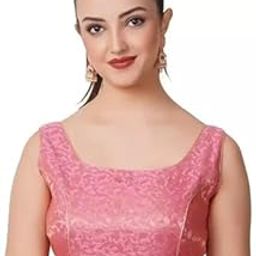 Women's Readymade Blouse Sweetheart Brocade Sleeveless || Stretchable Stylish Comfortable Blouses || Neck Style U-Neck Gifts Special, Family Functions Gift for Womens & Girls.-image-49