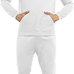 Men's white winter wear hoodie trackpant co-ord combo tracksuit set-image-11