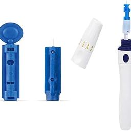 ADZECT One Lancing Device Pen 5 Depth Settings Pain-free & 100 Round Lancets Sterilized 30G (Compatible for use with all Brands of Glucometers)-16
