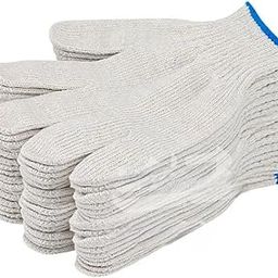 STYLERA 100% Cotton Knitted Safety Protection Grip Work Gloves for Machanic Industrial Warehouse Gardening Unisex Knitted Cotton Work Gloves (PACK OF 5 PAIR, WHITE)-image-13